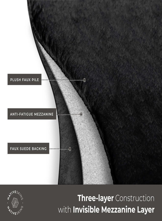 NativeSkins Faux Cowhide Rug - Midnight Black (Large) | 4.6ft x 6.6ft | Triple-Layer Support | Ultra-Soft Pile | Hand-Cut, Faux Suede No-Slip Backing | Western Rug | Cow Hide Animal Print - Image 2